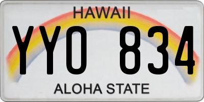 HI license plate YYO834