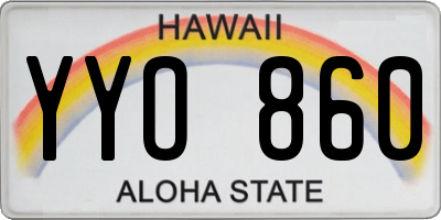 HI license plate YYO860