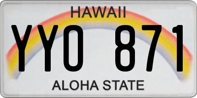 HI license plate YYO871