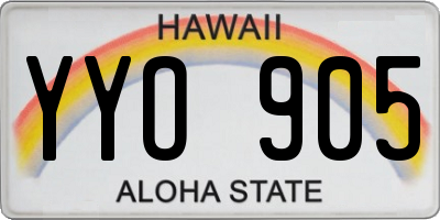 HI license plate YYO905