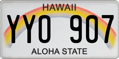 HI license plate YYO907