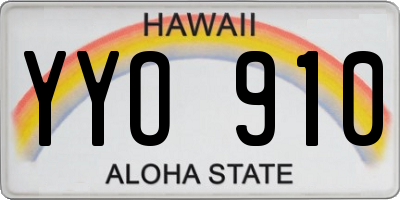 HI license plate YYO910