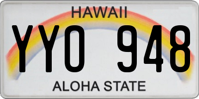 HI license plate YYO948