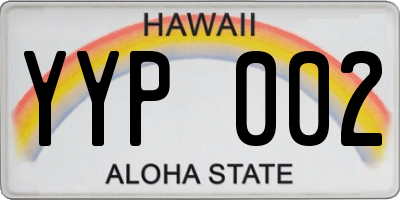 HI license plate YYP002