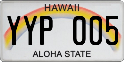 HI license plate YYP005
