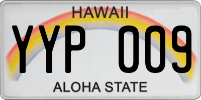 HI license plate YYP009