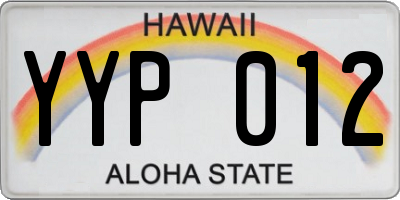 HI license plate YYP012