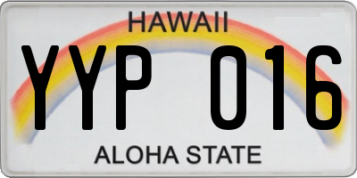 HI license plate YYP016