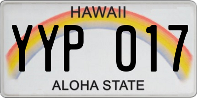 HI license plate YYP017