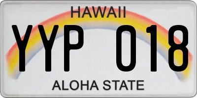 HI license plate YYP018