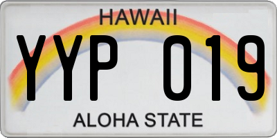 HI license plate YYP019