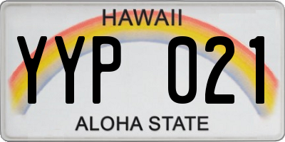 HI license plate YYP021
