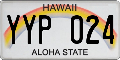 HI license plate YYP024