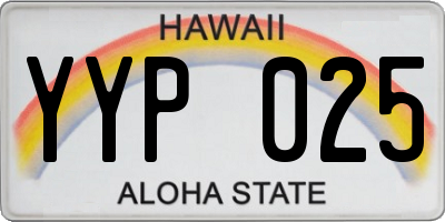 HI license plate YYP025