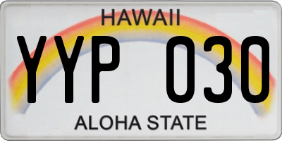 HI license plate YYP030