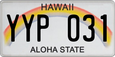 HI license plate YYP031