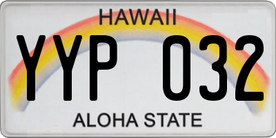 HI license plate YYP032
