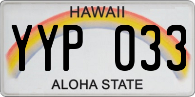 HI license plate YYP033
