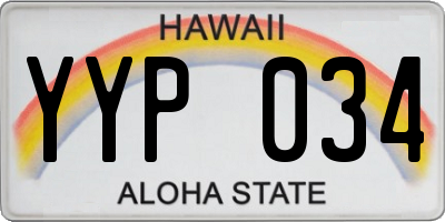 HI license plate YYP034