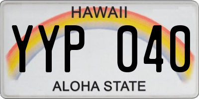 HI license plate YYP040