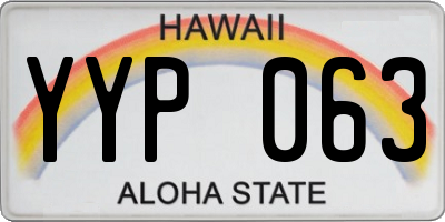 HI license plate YYP063