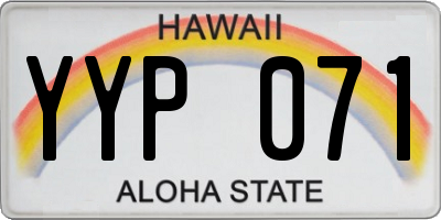 HI license plate YYP071