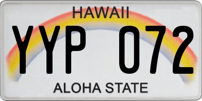 HI license plate YYP072