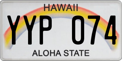 HI license plate YYP074