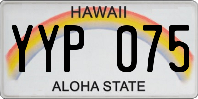 HI license plate YYP075