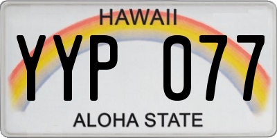 HI license plate YYP077