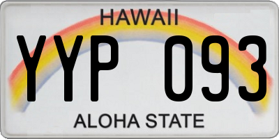 HI license plate YYP093