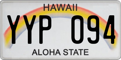 HI license plate YYP094