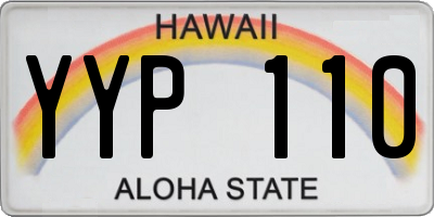 HI license plate YYP110