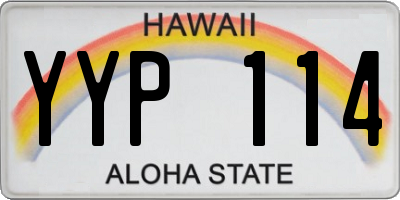 HI license plate YYP114