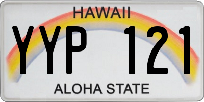 HI license plate YYP121