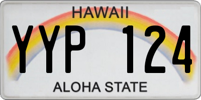 HI license plate YYP124