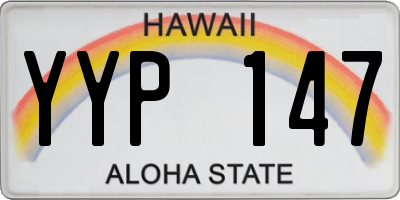 HI license plate YYP147