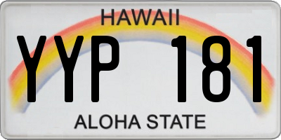 HI license plate YYP181