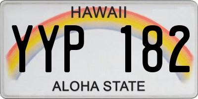 HI license plate YYP182
