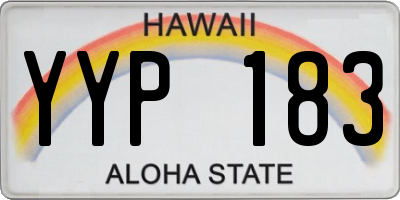 HI license plate YYP183