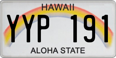 HI license plate YYP191