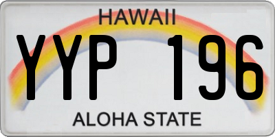 HI license plate YYP196