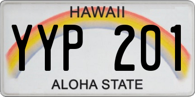 HI license plate YYP201