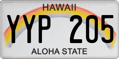 HI license plate YYP205