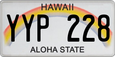 HI license plate YYP228