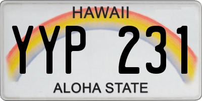 HI license plate YYP231