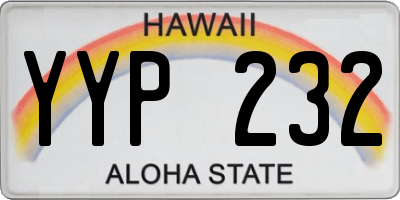 HI license plate YYP232