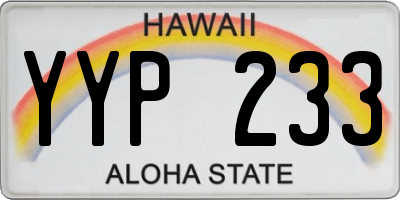 HI license plate YYP233