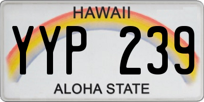 HI license plate YYP239