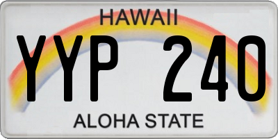 HI license plate YYP240